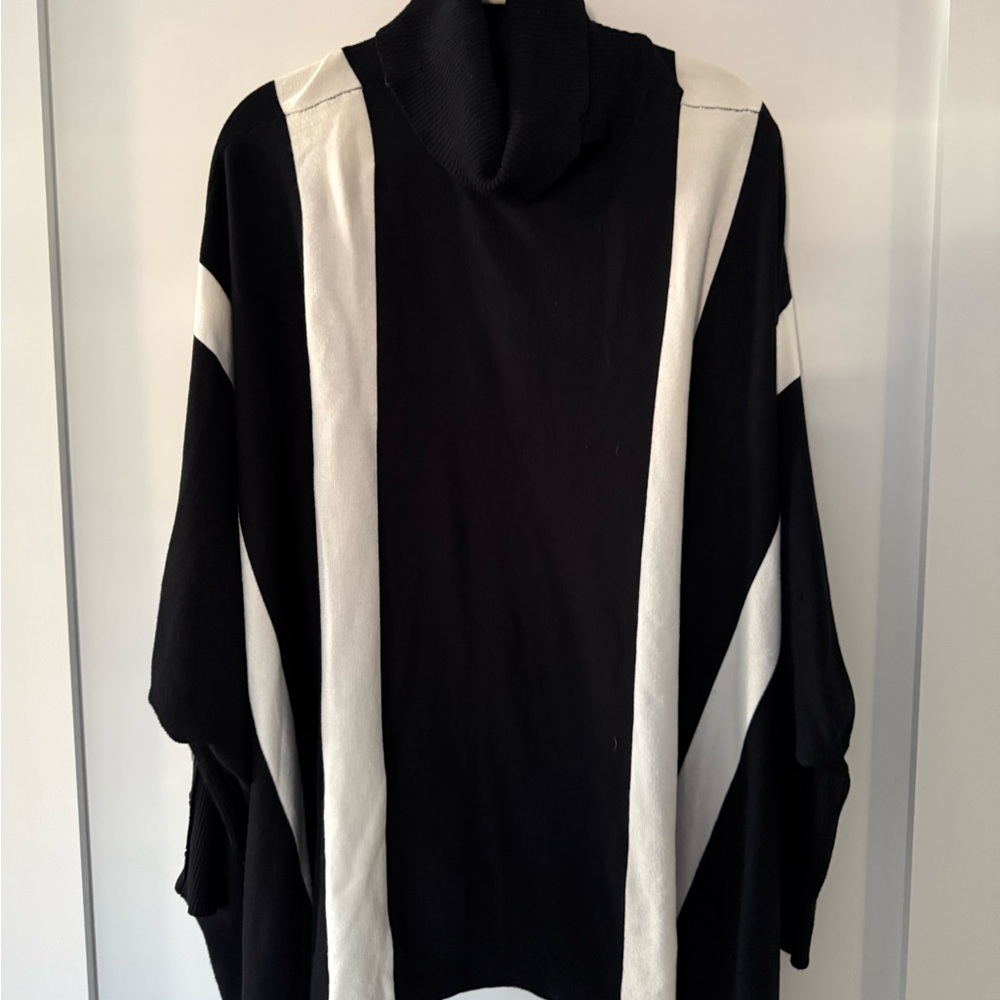 Alfani Black and White Poncho Sweater